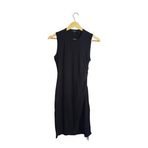 Theory Sleeveless Sheath Dress With Side Ruching Black Size P (0 US)